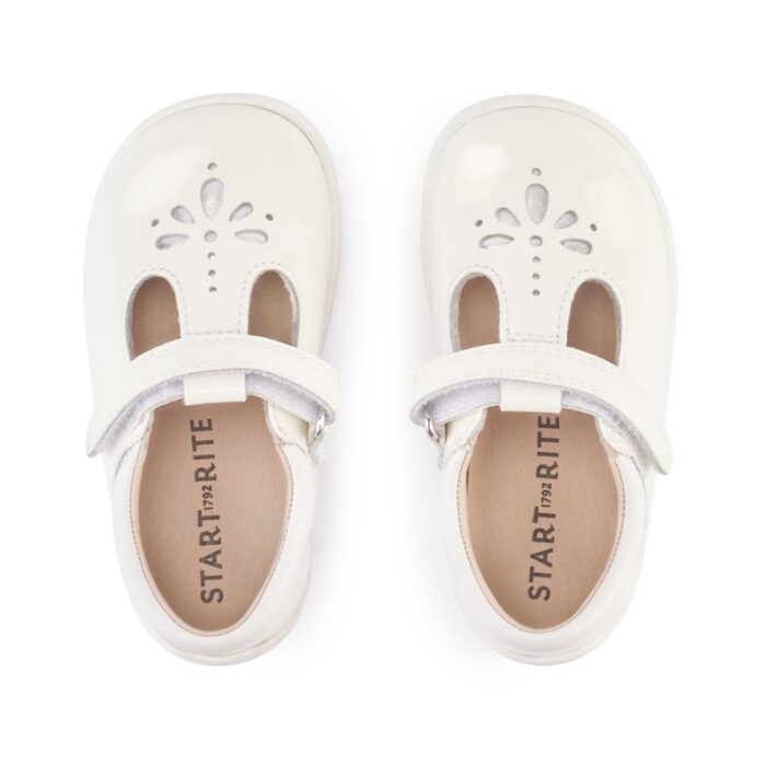 Start-Rite Puzzle Shoes – White Patent – Girls First Shoes - Crep Direct UK