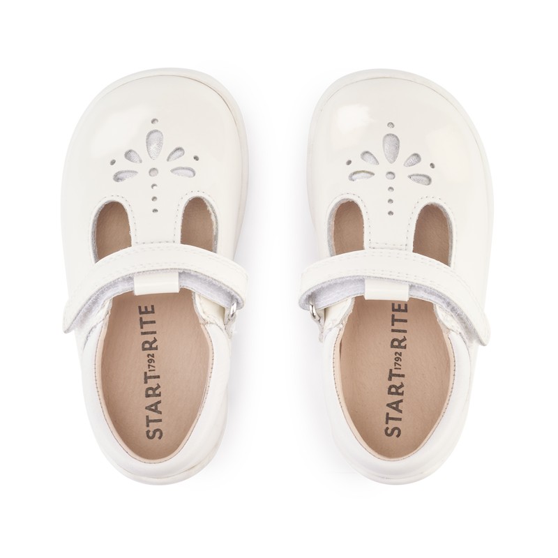 Start-Rite Puzzle Shoes – White Patent – Girls First Shoes - Crep Direct UK