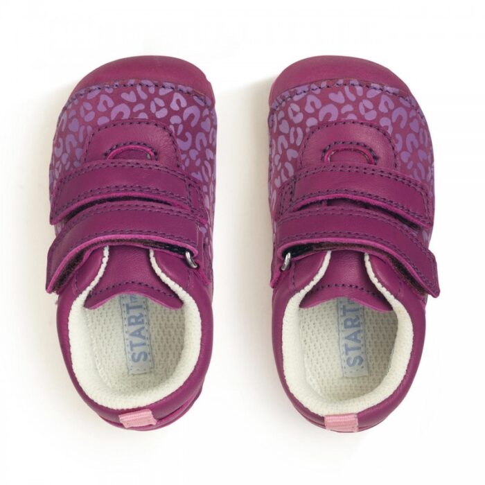 Start-Rite Little Smile Shoes – Berry Leather / Leopard – Girls Shoes - Crep Direct UK