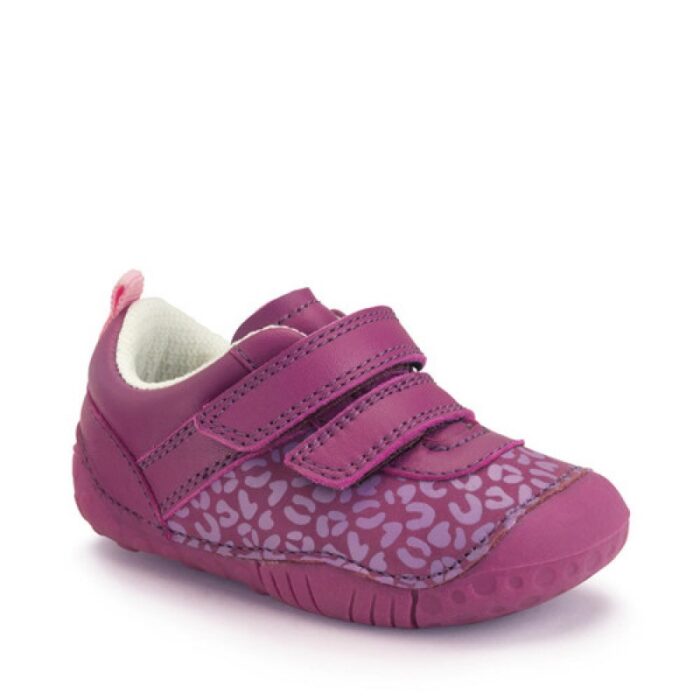 Start-Rite Little Smile Shoes – Berry Leather / Leopard – Girls Shoes - Crep Direct UK