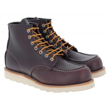 Red Wing Classic Moc Toe Boots 8847 – Black Cherry Leather – Mens Boots - Crep Direct UK