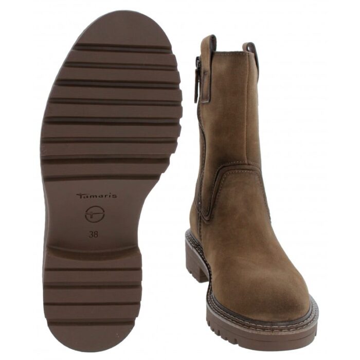 Tamaris 25470 Ankle Boots – Camel Suede – Womens Boots - Crep Direct UK