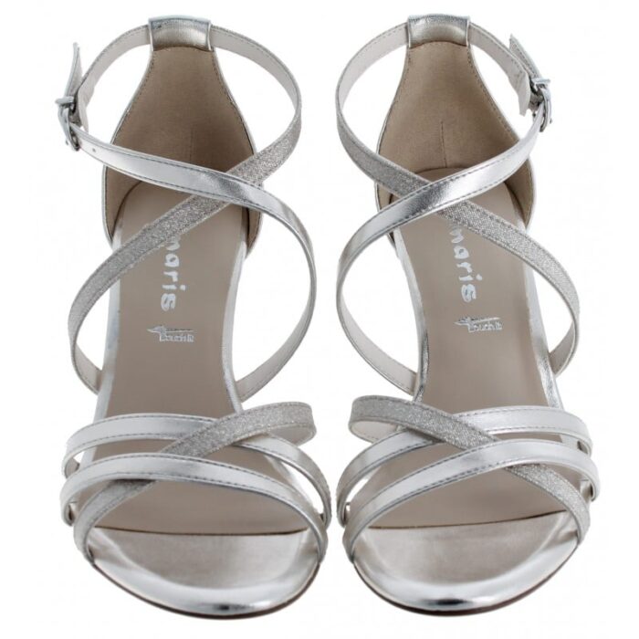 Tamaris 28382 Heeled Sandals – Platinum – Womens Sandals, Sliders & Toe Posts - Crep Direct UK