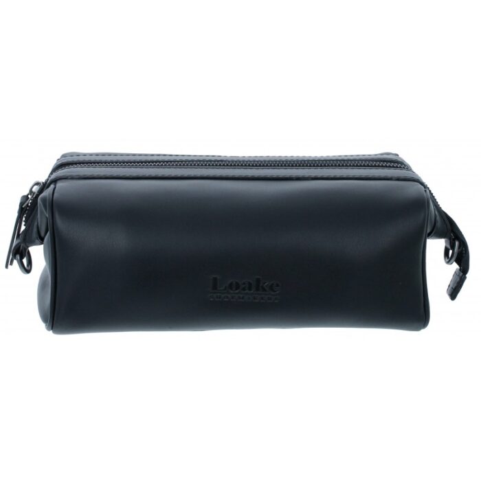 Loake Thames Washbag- Black Leather – Personalised Gifts for Her - Crep Direct UK