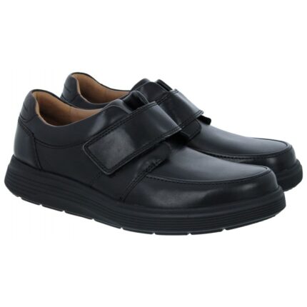 Clarks Un Abode Strap Shoes – Black Leather – Mens Shoes - Crep Direct UK