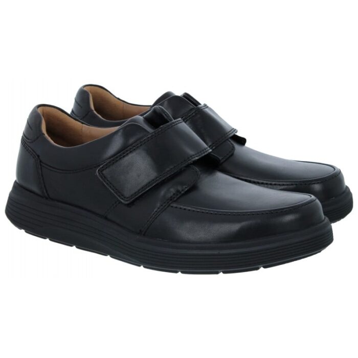 Clarks Un Abode Strap Shoes – Black Leather – Mens Shoes - Crep Direct UK
