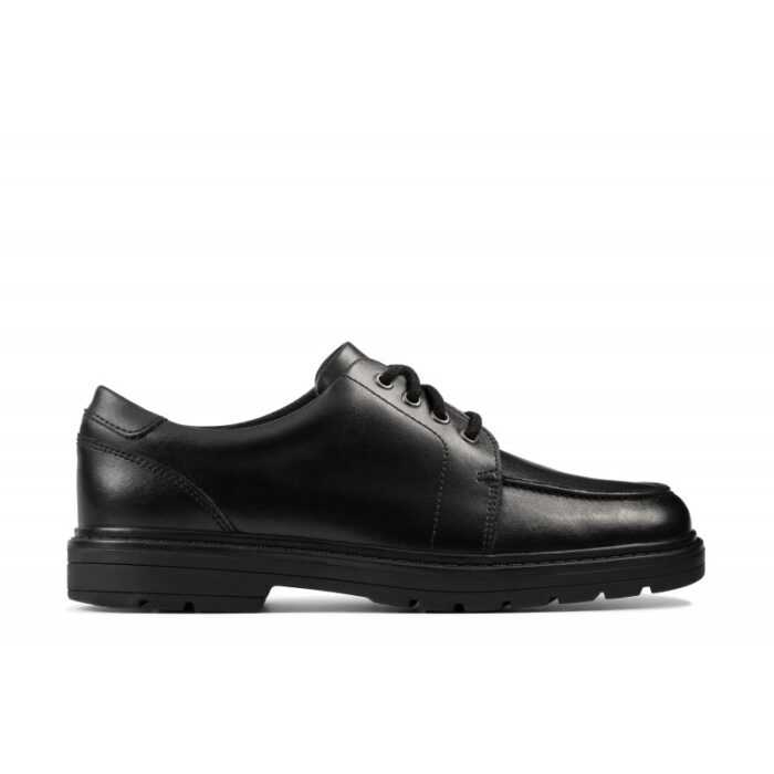 Clarks Loxham Pace Youth School Shoes – Black Leather – Boys School Shoes - Crep Direct UK