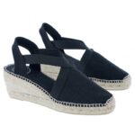 Toni Pons Ter Wedge Espadrilles – Black Cotton – Womens Espadrilles - Crep Direct UK