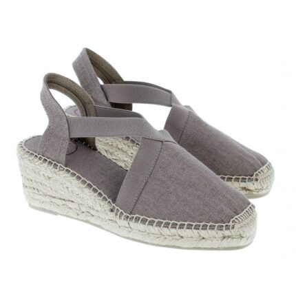Toni Pons Ter Wedge Espadrilles – Taupe Cotton – Womens Espadrilles - Crep Direct UK Toni Pons Ter Wedge Espadrilles – Taupe Cotton – Womens Espadrilles - Crep Direct UK