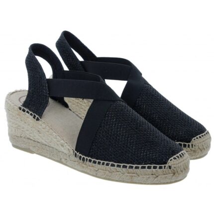 Toni Pons Triton Wedge Espadrilles - Black Cotton - Womens Sandals, Sliders & Toe Posts