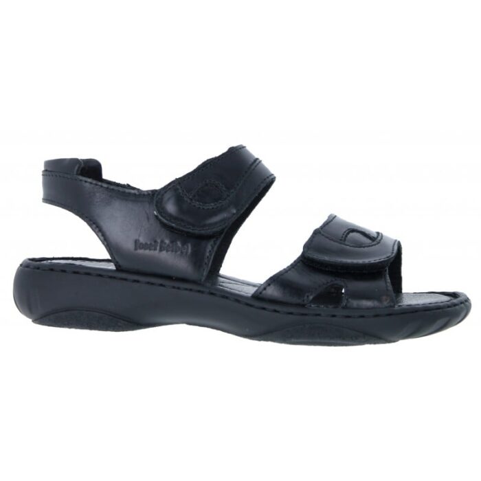 Josef Seibel Debra 76444 Sandals – Black Leather – Womens Sandals, Sliders & Toe Posts - Crep Direct UK