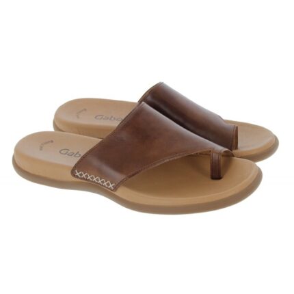 Gabor Lanzarote 43.700 Mules - Peanut Leather - Womens Sandals, Sliders & Toe Posts