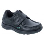 Kickers Reasan Strap Infant School Shoes – Black Leather – Boys School Shoes - Crep Direct UK