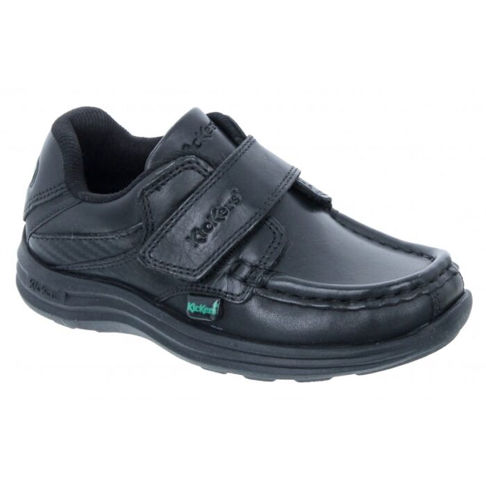 Kickers Reasan Strap Infant School Shoes – Black Leather – Boys School Shoes - Crep Direct UK