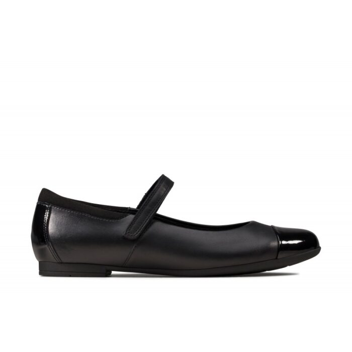 Clarks Scala Gem Youth School Shoes – Black Leather – Girls School Shoes - Crep Direct UK