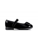 Clarks Scala Tap Toddler School Shoes – Black Patent – Girls School Shoes - Crep Direct UK