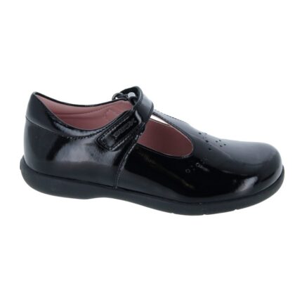 Geox Naimara J16FHB School Shoes - Black Patent - Girls School Shoes