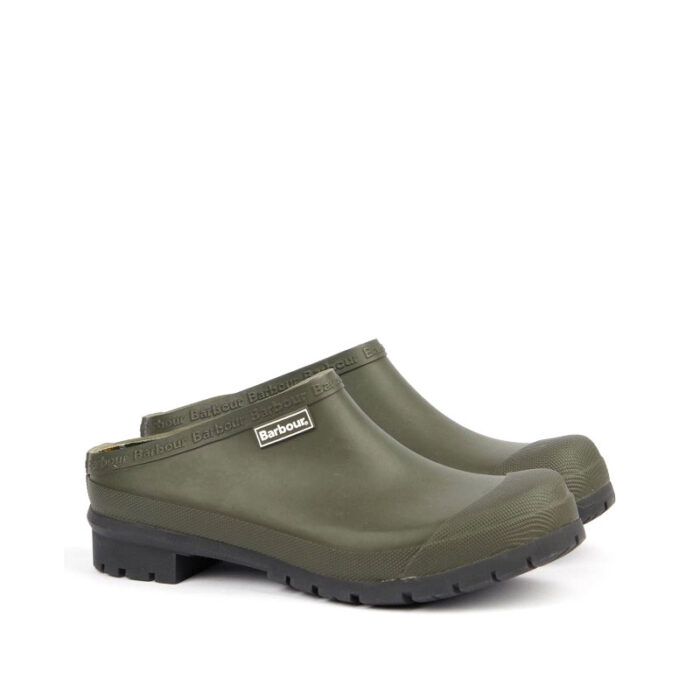 Barbour Quinn Garden Clogs – Olive – Mens Wellingtons - Crep Direct UK
