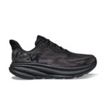 Hoka M Clifton 9 Trainers – Black / Black – Mens Performance Running - Crep Direct UK