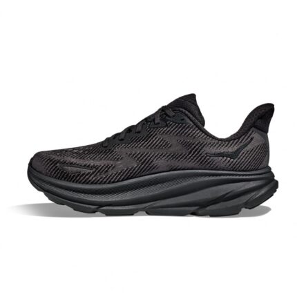 Hoka M Clifton 9 Trainers – Black / Black – Mens Performance Running - Crep Direct UK