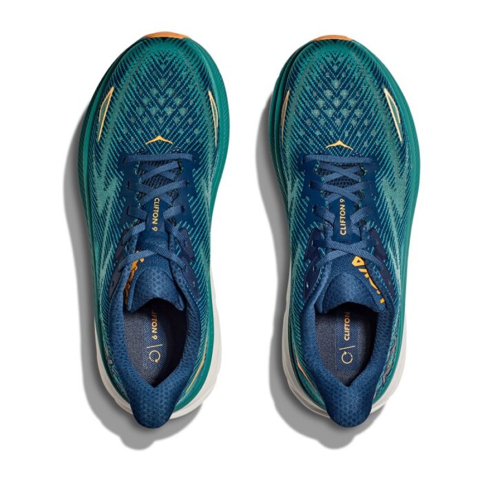 Hoka M Clifton 9 Trainers – Midnight / Oceanic – Mens Performance Running - Crep Direct UK