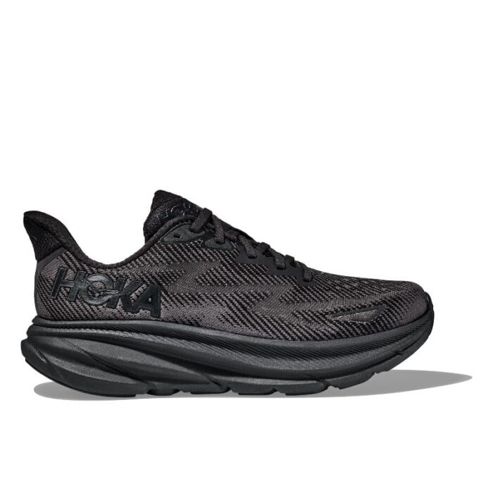 Hoka W Clifton 9 Trainers – Black-Black – Womens Performance Running - Crep Direct UK