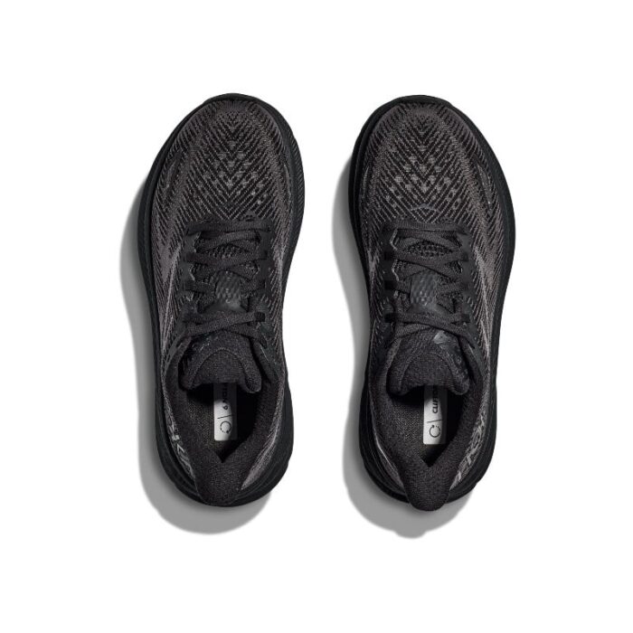 Hoka W Clifton 9 Trainers – Black-Black – Womens Performance Running - Crep Direct UK