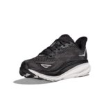 Hoka W Clifton 9 Trainers – Black / White – Womens Performance Running - Crep Direct UK