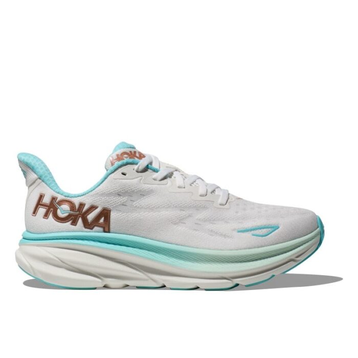 Hoka W Clifton 9 Trainers – Frost / Rose Gold – Womens Performance Running - Crep Direct UK
