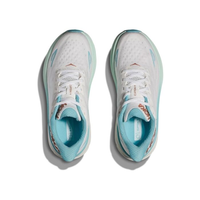 Hoka W Clifton 9 Trainers – Frost / Rose Gold – Womens Performance Running - Crep Direct UK