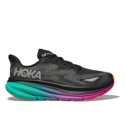 Hoka W Clifton 9 Gore-Tex Trainers – Black / Electric Aqua – Womens Performance Running - Crep Direct UK Hoka W Clifton 9 Gore-Tex Trainers – Black / Electric Aqua – Womens Performance Running - Crep Direct UK