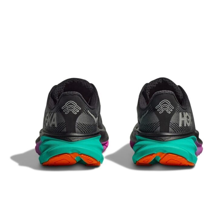 Hoka W Clifton 9 Gore-Tex Trainers – Black / Electric Aqua – Womens Performance Running - Crep Direct UK
