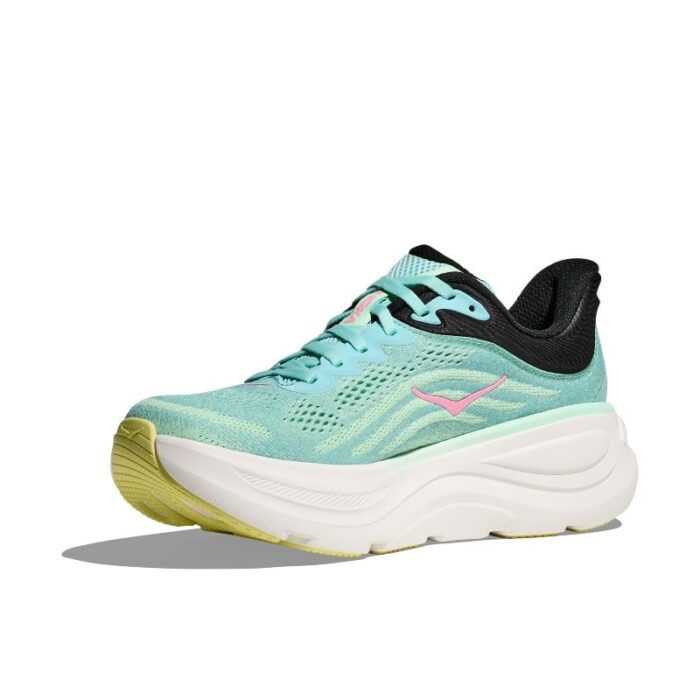 Hoka W Bondi 9 Trainers – Blue Spark/ Mint Flourite – Womens Performance Running - Crep Direct UK