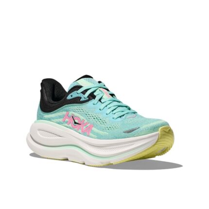 Hoka W Bondi 9 Trainers – Blue Spark/ Mint Flourite – Womens Performance Running - Crep Direct UK