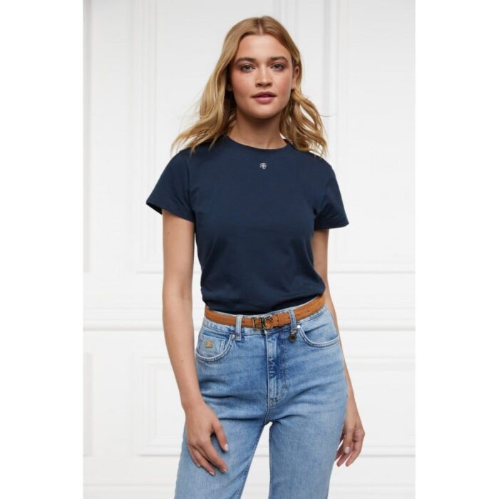 Holland Cooper Monogram Tee – Ink Navy Cotton – Ladies Clothing - Crep Direct UK