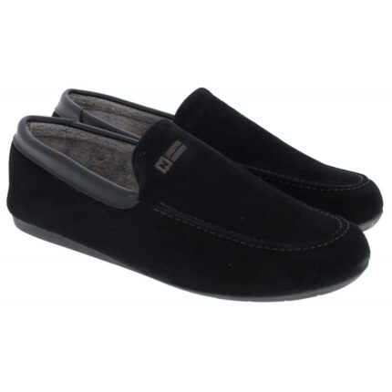 Nordikas 1390 Slippers - Black Suede - Mens Slippers