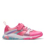 Clarks Tidal Star Kids Trainers – Bright Pink Combi Leather – Girls Shoes - Crep Direct UK