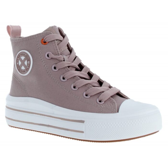 Xti 150854 High-Top Trainers – Nude Textile – Girls Shoes - Crep Direct UK