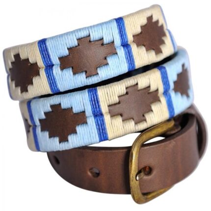 Pioneros 159 Narrow Polo Belt – Blue/ White – Ladies Clothing - Crep Direct UK