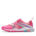 Clarks Tidal Star Kids Trainers – Bright Pink Combi Leather – Girls Shoes - Crep Direct UK