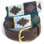 Pioneros 162 Narrow Polo Belt – Green/Blue – Ladies Clothing - Crep Direct UK