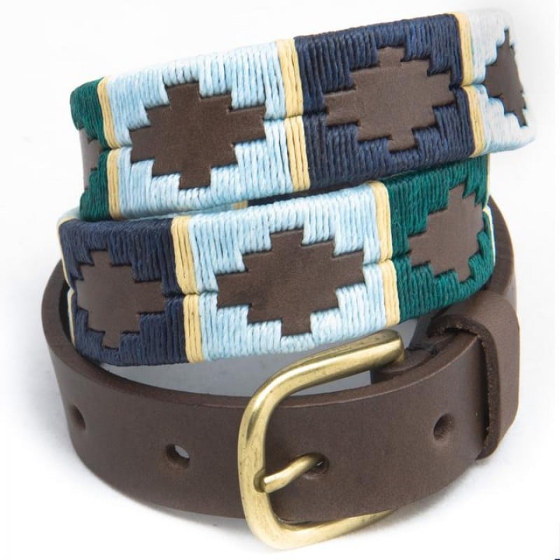 Pioneros 162 Narrow Polo Belt – Green/Blue – Ladies Clothing - Crep Direct UK Pioneros 162 Narrow Polo Belt – Green/Blue – Ladies Clothing - Crep Direct UK