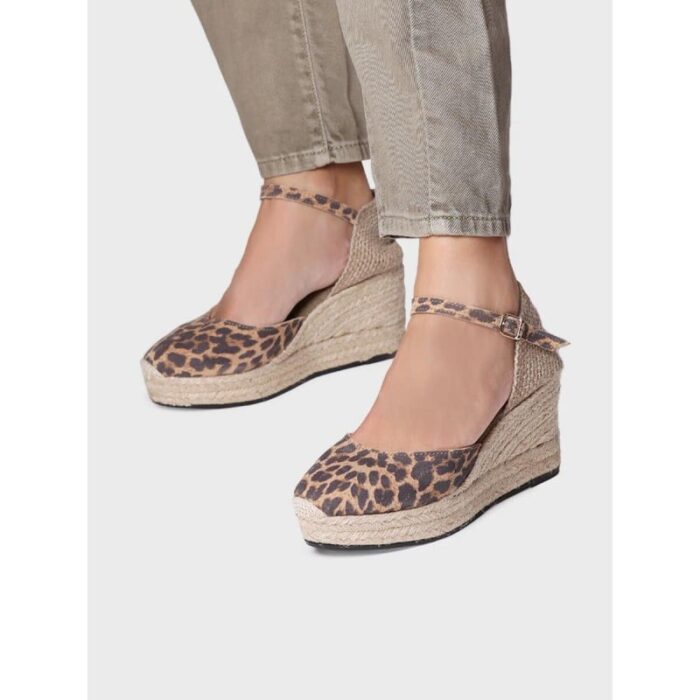 Toni Pons Lagos Animal Print Wedge Espadrilles – Leo Leather – Womens Espadrilles - Crep Direct UK