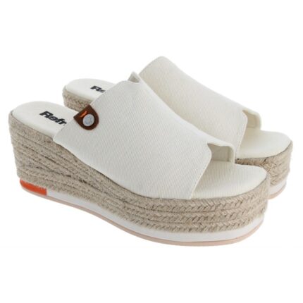 Xti Refresh 171873 Wedge Mules – Ice Textile – Womens Sandals, Sliders & Toe Posts - Crep Direct UK