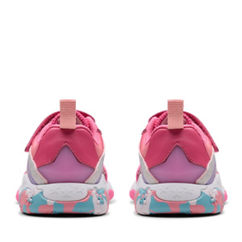 Clarks Tidal Star Kids Trainers – Bright Pink Combi Leather – Girls Shoes - Crep Direct UK