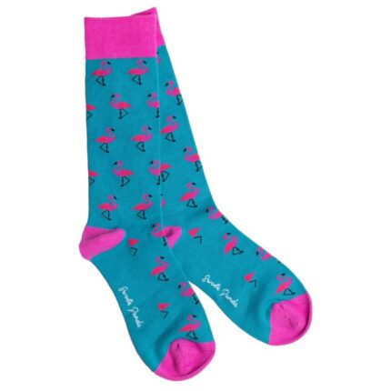 Swole Panda Flamingo Bamboo Socks - Pink - Mens Clothing