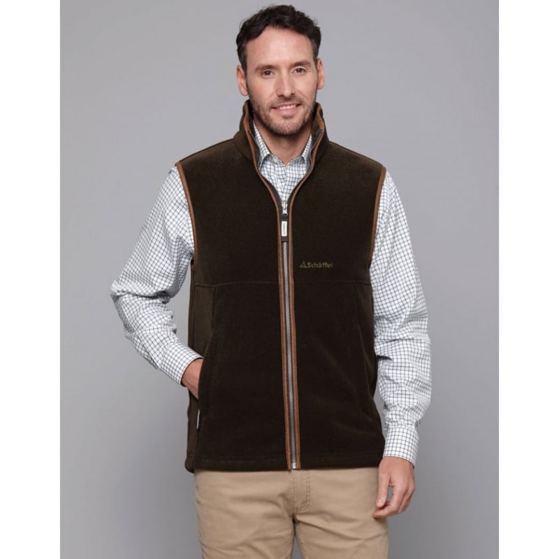 Schoffel Oakham Fleece Gilet 1056 – Dark Olive – Mens Clothing - Crep Direct UK