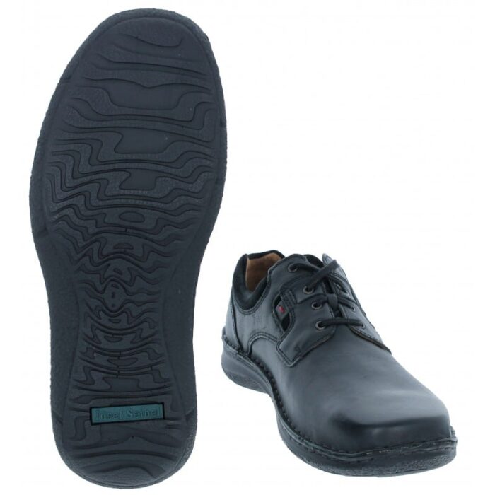 Josef Seibel Anvers 36 Lace-Up Shoes – Black Leather – Mens Shoes - Crep Direct UK