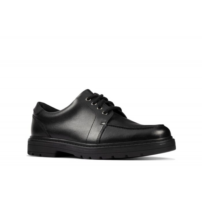 Clarks Loxham Pace Youth School Shoes – Black Leather – Boys School Shoes - Crep Direct UK