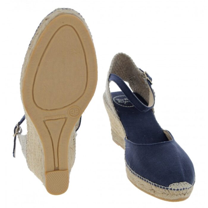 Toni Pons Caldes Wedge Espadrilles – Mari Linen – Womens Espadrilles - Crep Direct UK